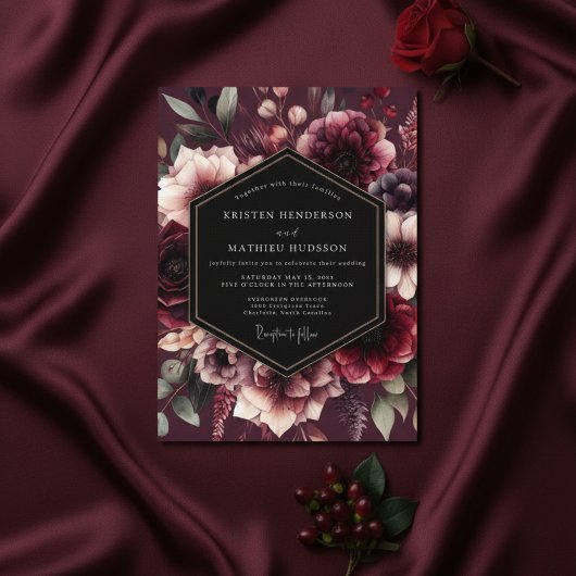 Invitation Mariage Opulence Florale Bourguignonne