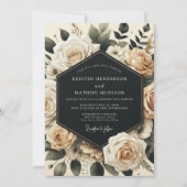 Invitation Mariage Opulence Florale Crème (Devant)