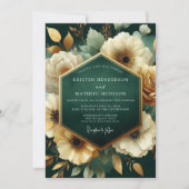 Invitation Mariage Opulence Florale Émeraude (Devant)