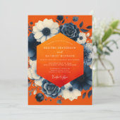Invitation Mariage Opulence Florale Orange (Debout devant)