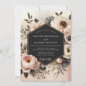 Invitation Mariage Opulence Florale Rose (Devant)
