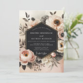 Invitation Mariage Opulence Florale Rose (Debout devant)