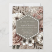 Invitation Mariage Opulent à la Fleur de Rosé (Devant)