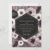 Invitation Mariage Opulent Botanique Mauve (Devant)
