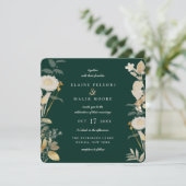 Invitation Mariage opulent dans le jardin doré (Debout devant)