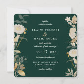 Invitation Mariage opulent dans le jardin doré (Devant)