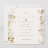 Invitation Mariage opulent dans le jardin doré (Devant)