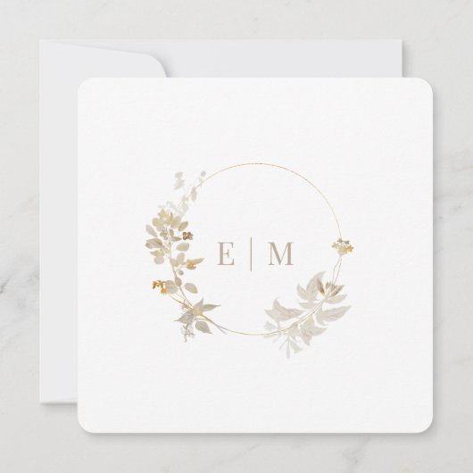 Invitation Mariage opulent dans le jardin doré (Dos)