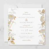 Invitation Mariage opulent dans le jardin doré (Devant)