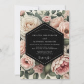Invitation Mariage Opulent Fleur Crème (Devant)