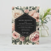 Invitation Mariage Opulent Fleur Crème (Debout devant)