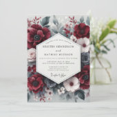 Invitation Mariage Opulent Fleur de Bourgogne (Debout devant)