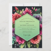 Invitation Mariage Opulent Fleur Émeraude (Devant)