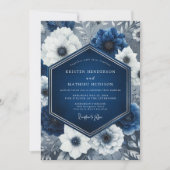 Invitation Mariage Opulent Fleur Indigo (Devant)