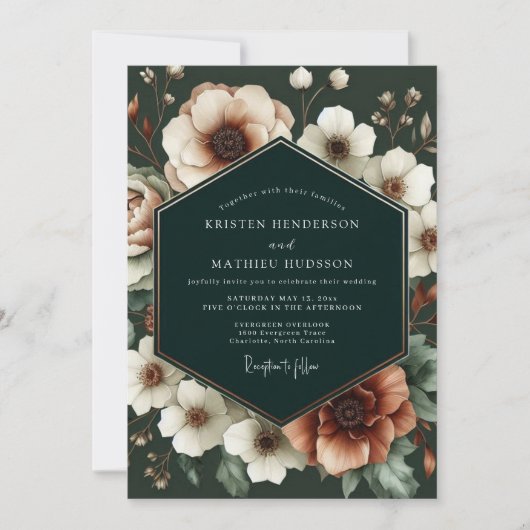 Invitation Mariage Opulent Floral Crème (Devant)