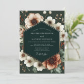 Invitation Mariage Opulent Floral Crème (Debout devant)