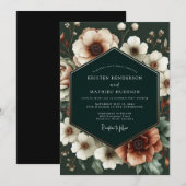 Invitation Mariage Opulent Floral Crème (Devant / Derrière)