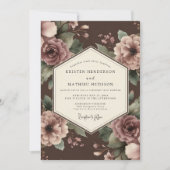 Invitation Mariage Opulent Floral Prune Profond (Devant)