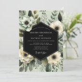 Invitation Mariage Opulent Floral Sage (Debout devant)