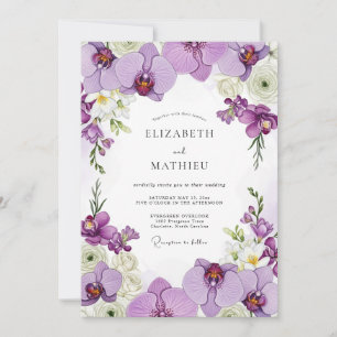 Invitation Mariage Opulent Orchidée Lavande