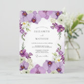 Invitation Mariage Opulent Orchidée Lavande (Debout devant)