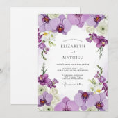 Invitation Mariage Opulent Orchidée Lavande (Devant / Derrière)