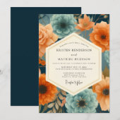 Invitation Mariage Opulent Paprika Navy (Devant / Derrière)
