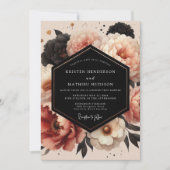Invitation Mariage Opulent Pivoine Corail (Devant)