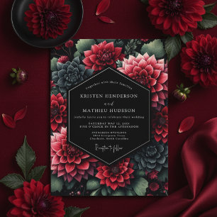 Invitation Mariage Opulent Romance Dahlia de Bourgogne