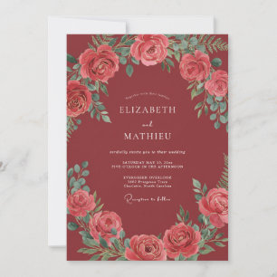 Invitation Mariage Opulent Rose Marron