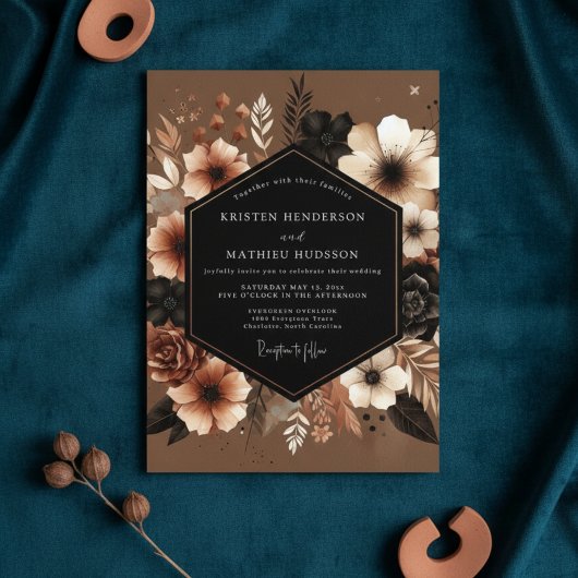 Invitation Mariage Opulent Sienne Bloom