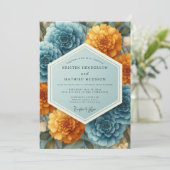Invitation Mariage Opulent Souci Ardoise (Debout devant)
