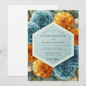 Invitation Mariage Opulent Souci Ardoise (Devant / Derrière)