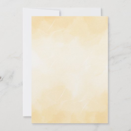 Invitation Mariage or avec aquarelle crème fleurs blanches (Dos)