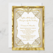 Invitation Mariage Or Blanc beige Crème Perle (Dos)