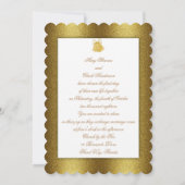 Invitation Mariage Or Cloches Scalloped Élégant (Dos)