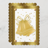 Invitation Mariage Or Cloches Scalloped Élégant (Devant / Derrière)