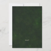 Invitation Mariage Or de Feuillage de Chasse Vert Forêt Encha (Dos)