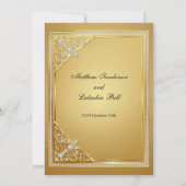 Invitation Mariage Or Diamants Élégant (Dos)