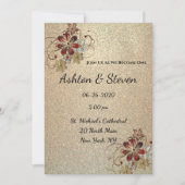 Invitation Mariage Or et Paillettes (Devant)