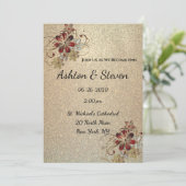 Invitation Mariage Or et Paillettes (Debout devant)