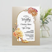 Invitation Mariage or Floral haut talon or Arch or (Debout devant)