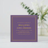 Invitation Mariage or Lavender simple moderne (Debout devant)