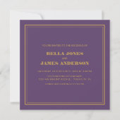 Invitation Mariage or Lavender simple moderne (Devant)