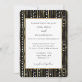 Invitation Mariage Or Noir Perles Blanches (Devant)
