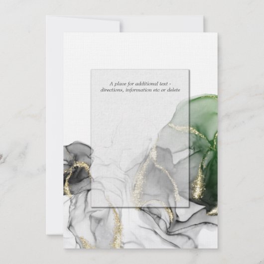 Invitation Mariage | Or Onyx Emerald Encre verte (Dos)