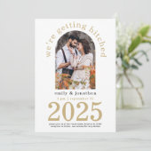 Invitation Mariage Or Photo d'arche Moderne  (Debout devant)