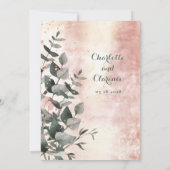 Invitation Mariage or Rose de Ranunculus rose (Dos)