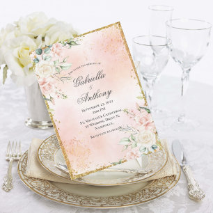 Invitation Mariage or rose floral