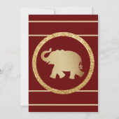 Invitation Mariage Or Royale Rouge Profond (Dos)